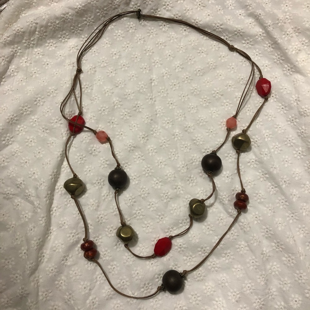Large wooden bead necklace
